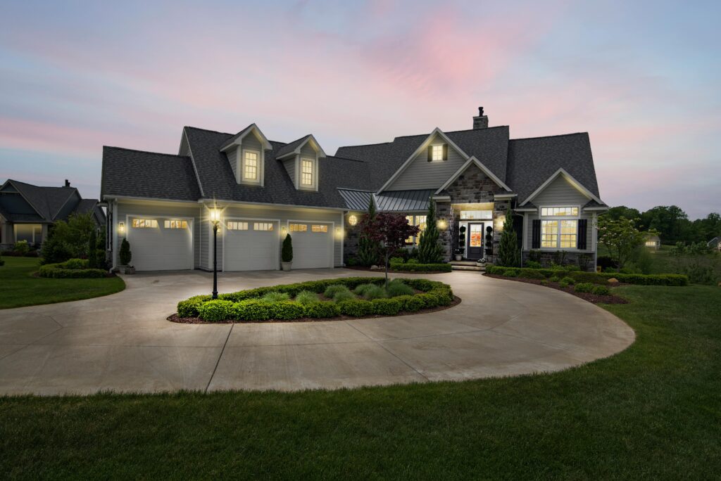 An Oxford, PA home featuring newly installed outdoor lighting